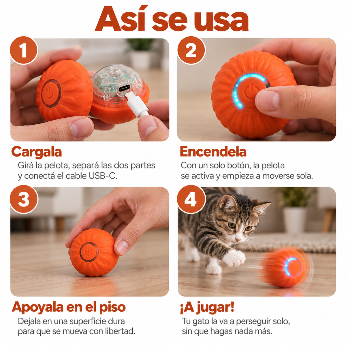 Combo 2x Pelota Eléctrica para Gatos