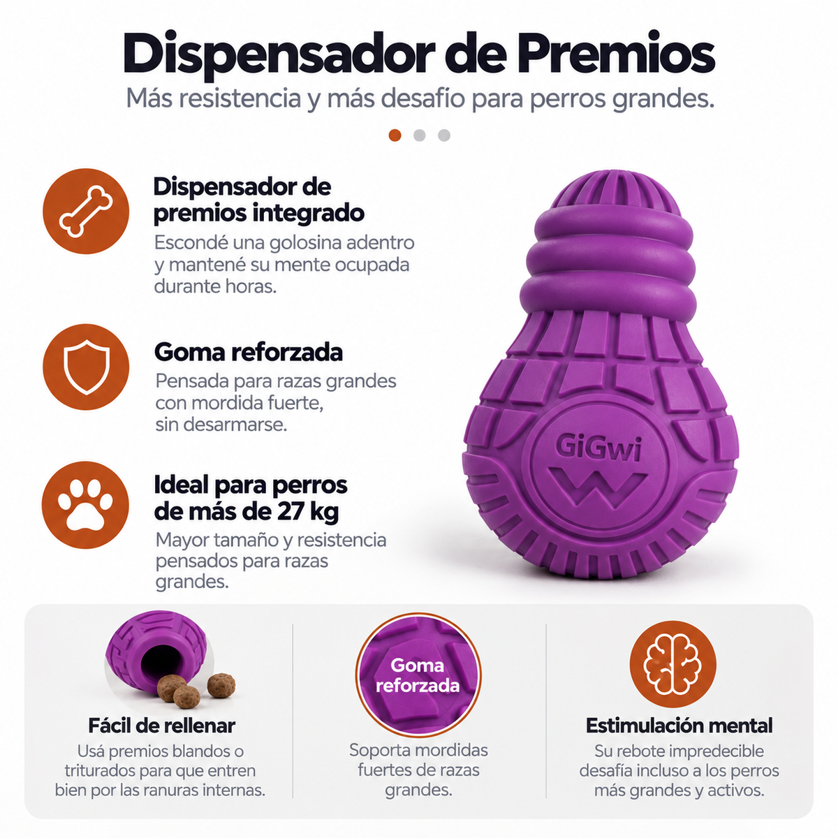 GiGwi Dispensador de Premios para Perros Grandes (Más de 27 kgs)