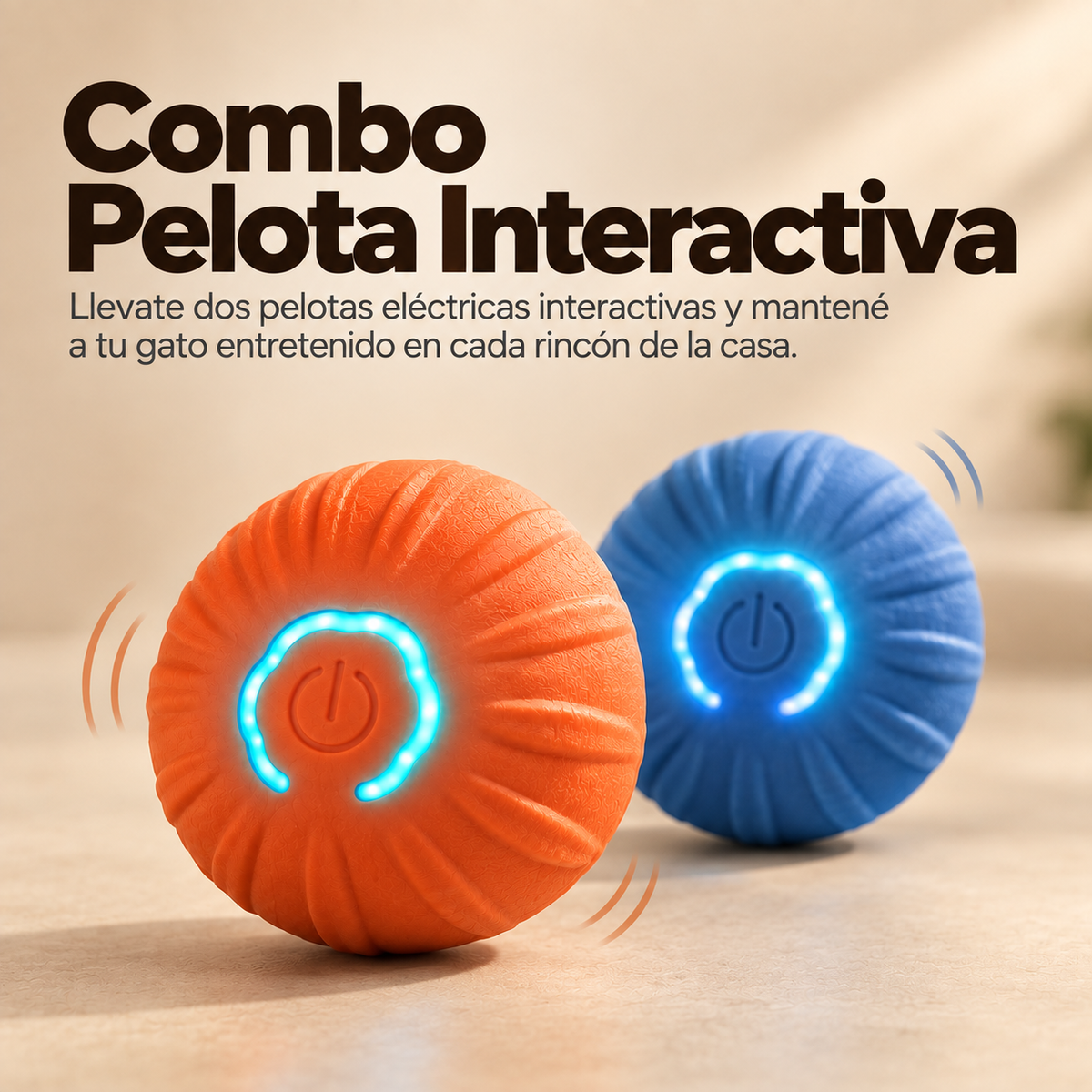 Combo 2x Pelota Eléctrica para Gatos